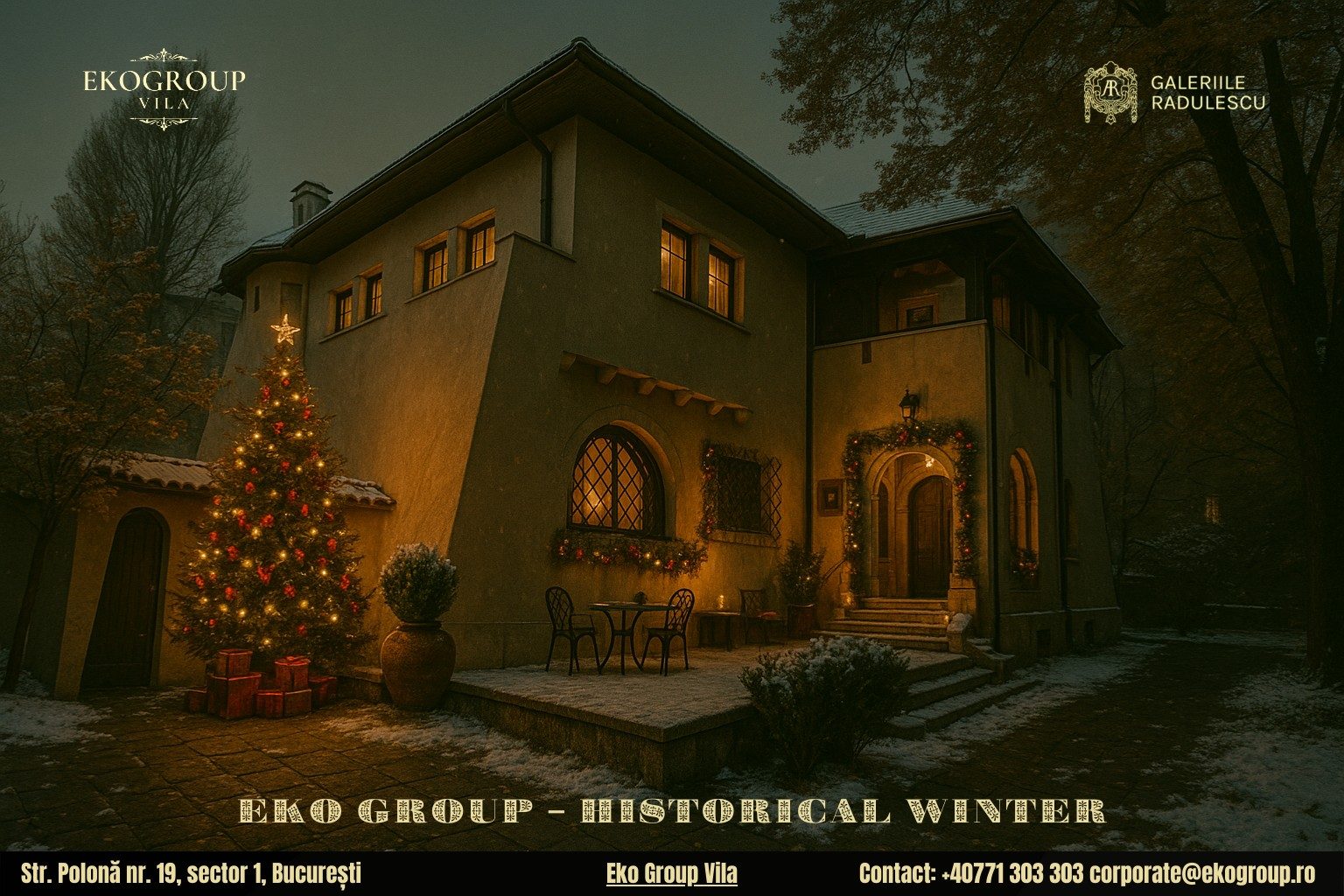 Poveste de Craciun: Magia Anilor ’30 Redescoperită la Fosta Casă Tătărăscu, Acum Eko Group Vila